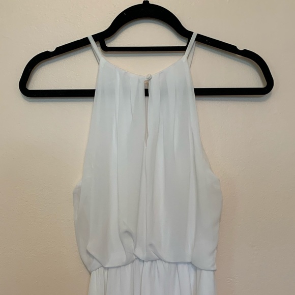 White high neck chiffon dress - Picture 3 of 4